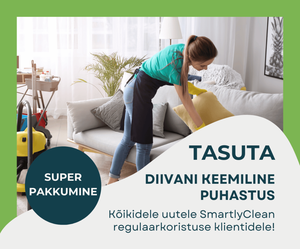 Diivani keemiline puhastus tasuta pakkumine SmartlyClean koristusteenused